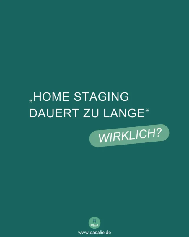 ”Ich möchte meine Immobilie schnell verkaufen, dauert Home Staging nicht viel zu lange?” – Wir möchten Ihnen diese Sorge gerne bereits im Voraus nehmen.

Unsere Erfahrung aus langjähriger Home-Staging-Praxis zeigt, dass Home Staging die Vermarktung beschleunigt, statt sie zu verlangsamen.

Die Home Staging Statistik der @‌staging_community aus 2024 bestätigt unsere Erfahrung: durchschnittlich dauert es 60 Tage von der ersten Besichtigung durch die Home Stagerin bis zur finalen Kaufzusage.

Hier nochmal alle Fakten für Sie auf einen Blick:

✅ Schnelle Umsetzung: Ein Home Staging dauert in der Regel maximal zwei Wochen – und wenn es wirklich eilig ist, geht es sogar noch schneller.

✅ Beschleunigte Vermarktung: Statistisch reduziert Home Staging die Vermarktungszeit um die Hälfte. Sie haben Interesse an der neusten Statistik der Staging Community? Schreiben Sie uns eine Nachricht, wir lassen Ihnen die Ergebnisse gerne zukommen.

✅ Direkt startklar für den Verkauf: Während des Stagings entstehen oft auch die professionellen Fotos für die Immobilienanzeige. So kann das Objekt direkt nach dem Staging online gehen – genau wie eine ungestagte Immobilie, bei der die Fotos ja auch erst gemacht werden müssen.

Kurz gesagt: Wer Zeit sparen will, setzt auf Home Staging. Denn es ist der beste Turbo für den Immobilienverkauf. 🚀

📩 Sie möchten Ihre Immobilie schneller und erfolgreicher verkaufen?

Kontaktieren Sie uns per E-Mail an: selle-walter@casalie.de oder ganz unkompliziert per Direktnachricht hier auf Instagram an @‌casalie.de

Wir freuen uns darauf, von Ihnen zu hören.
____________
💡 Casalie ist selbstständige Partnerin bei @‌home.staging.de

#casalie #homestagingdeutschland #homestagingwirkt